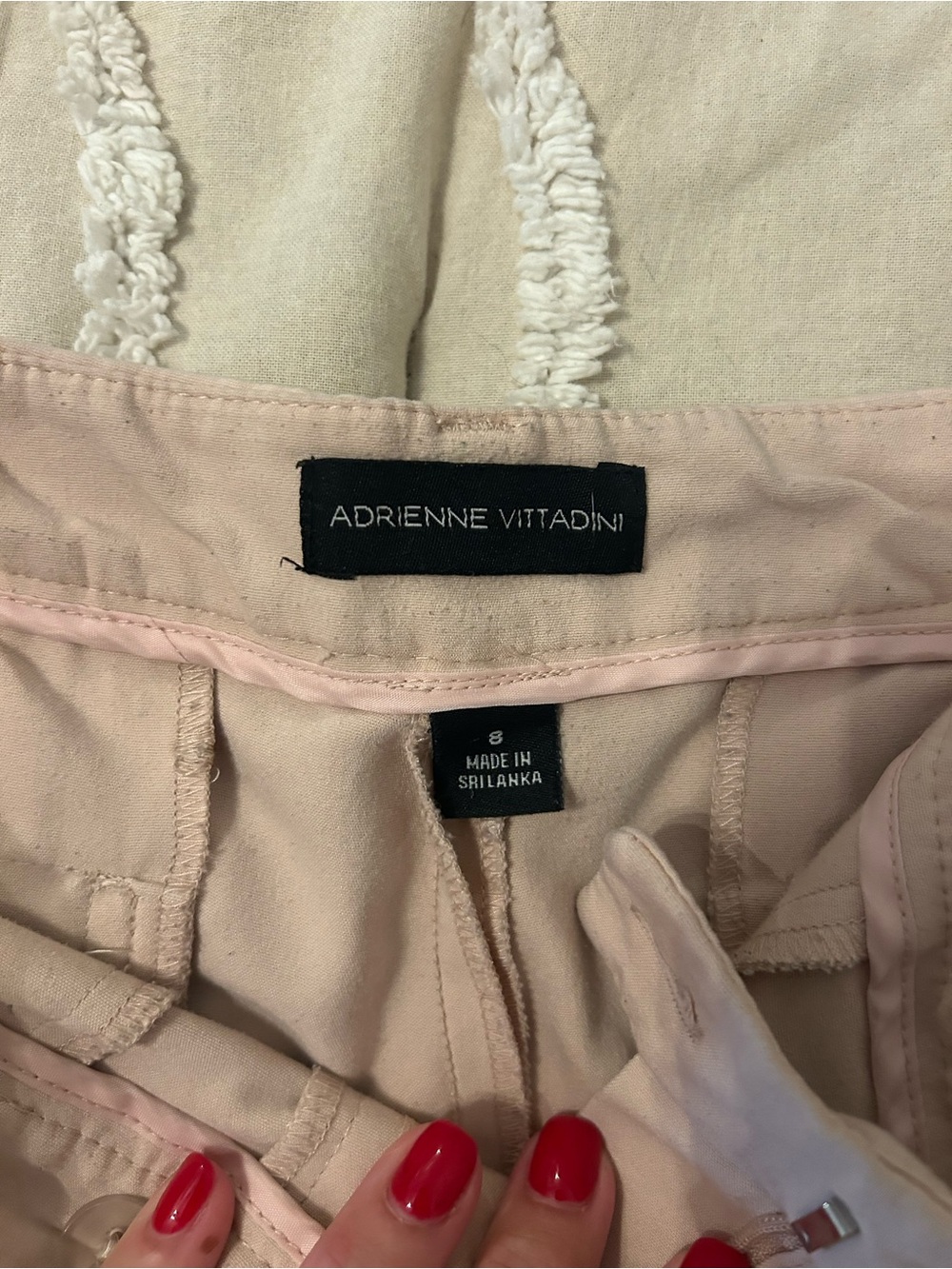 Adrienne Vittadini Light Pink Straight-Leg High-Rise Pants - Picture 3 of 6